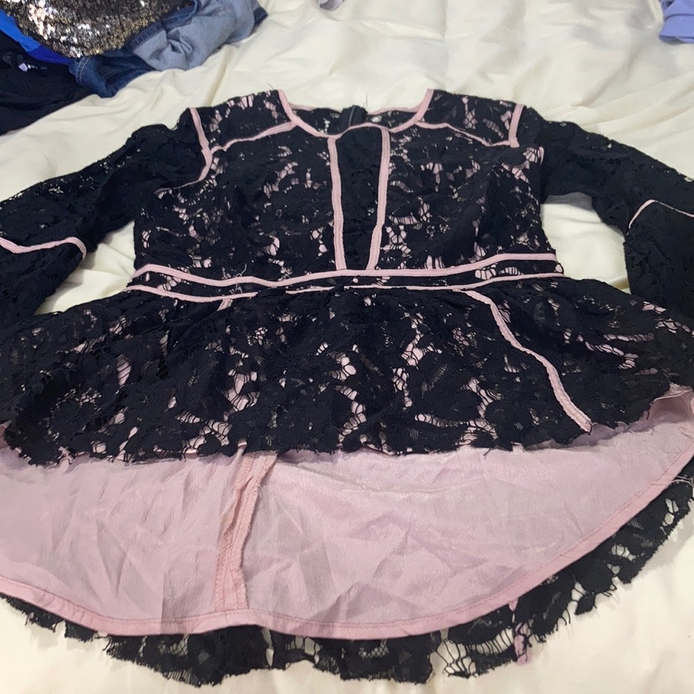 Black lace blouse